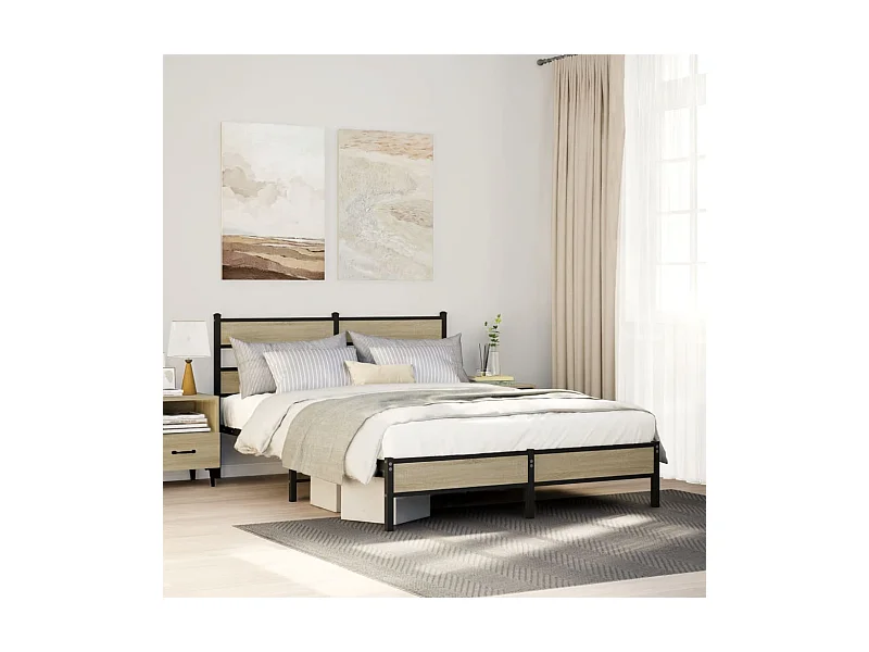 Cadre de lit sans matelas chêne sonoma 150x200 cm