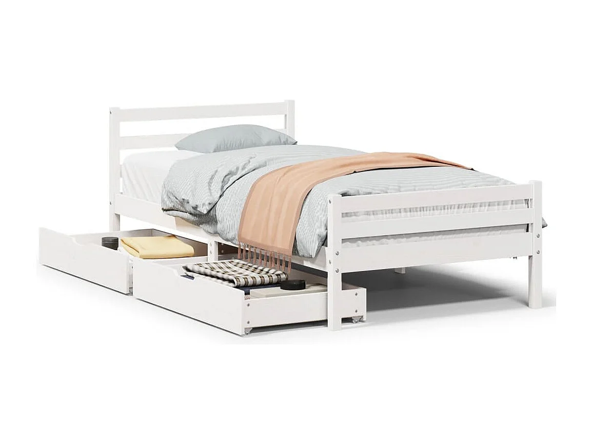 Estructura cama sin colchón madera maciza pino blanca 100x200cm