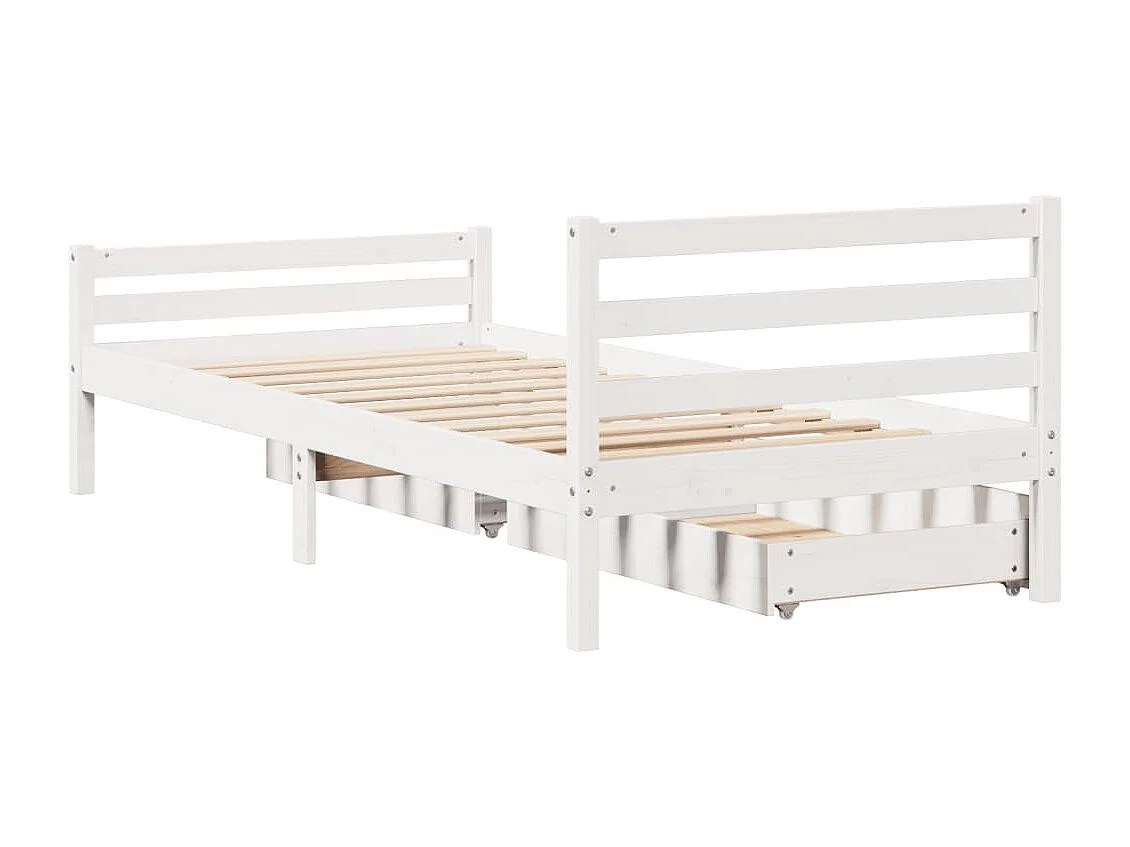 Estructura cama sin colchón madera maciza pino blanca 100x200cm