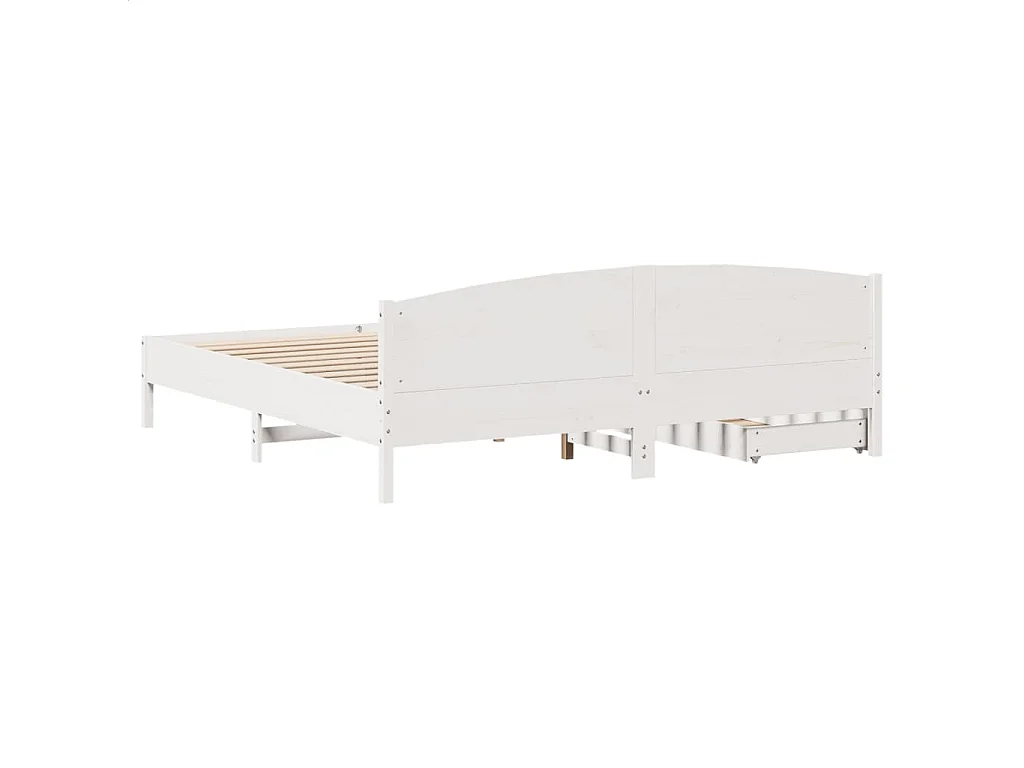 Cama sin colchón madera maciza de pino blanca 180x200 cm