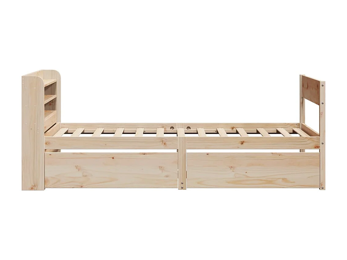 Estructura de cama sin colchón madera maciza pino 75x190 cm