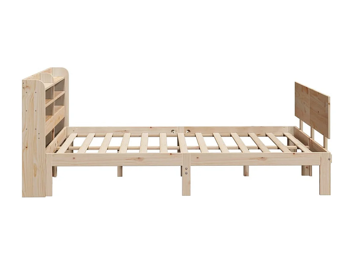 Estructura de cama con cabecero madera maciza pino 160x200 cm