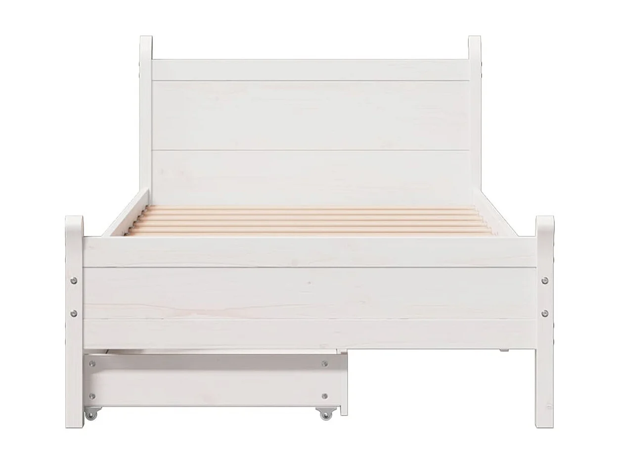 Estructura de cama sin colchón madera de pino blanca 90x200 cm