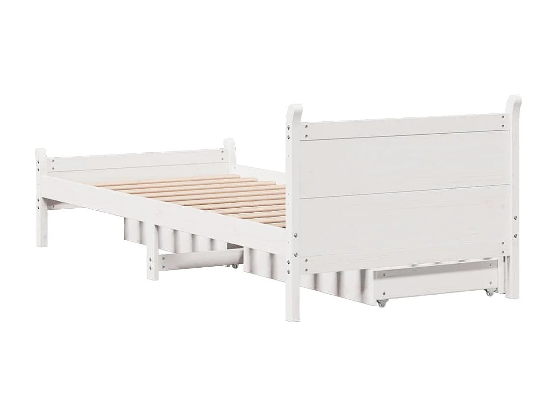 Estructura de cama sin colchón madera de pino blanca 90x200 cm
