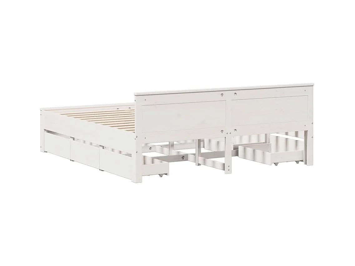 Cadre de lit sans matelas avec tête de lit 200x200 cm bois pin