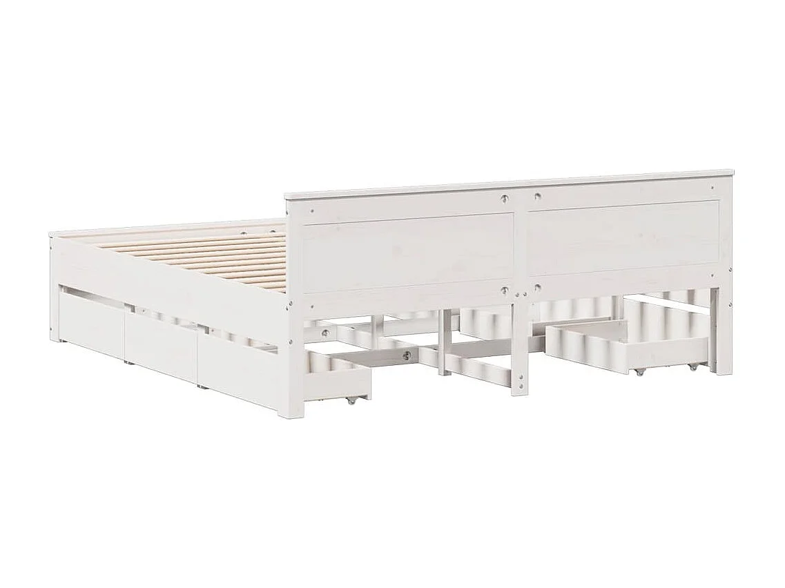 Cama sem colchão com cabeceira 200x200 cm pinho maciço branco