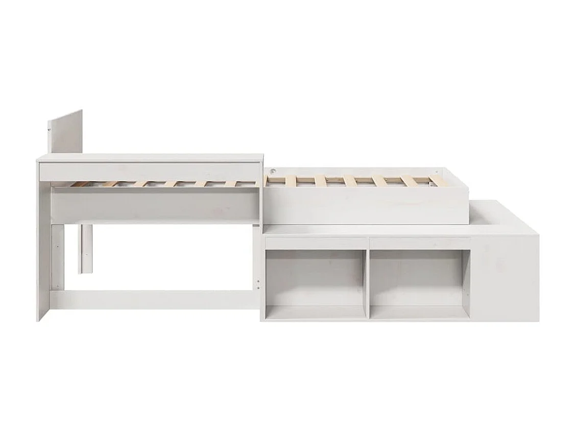 Estructura de cama sin colchón madera de pino blanca 90x200 cm