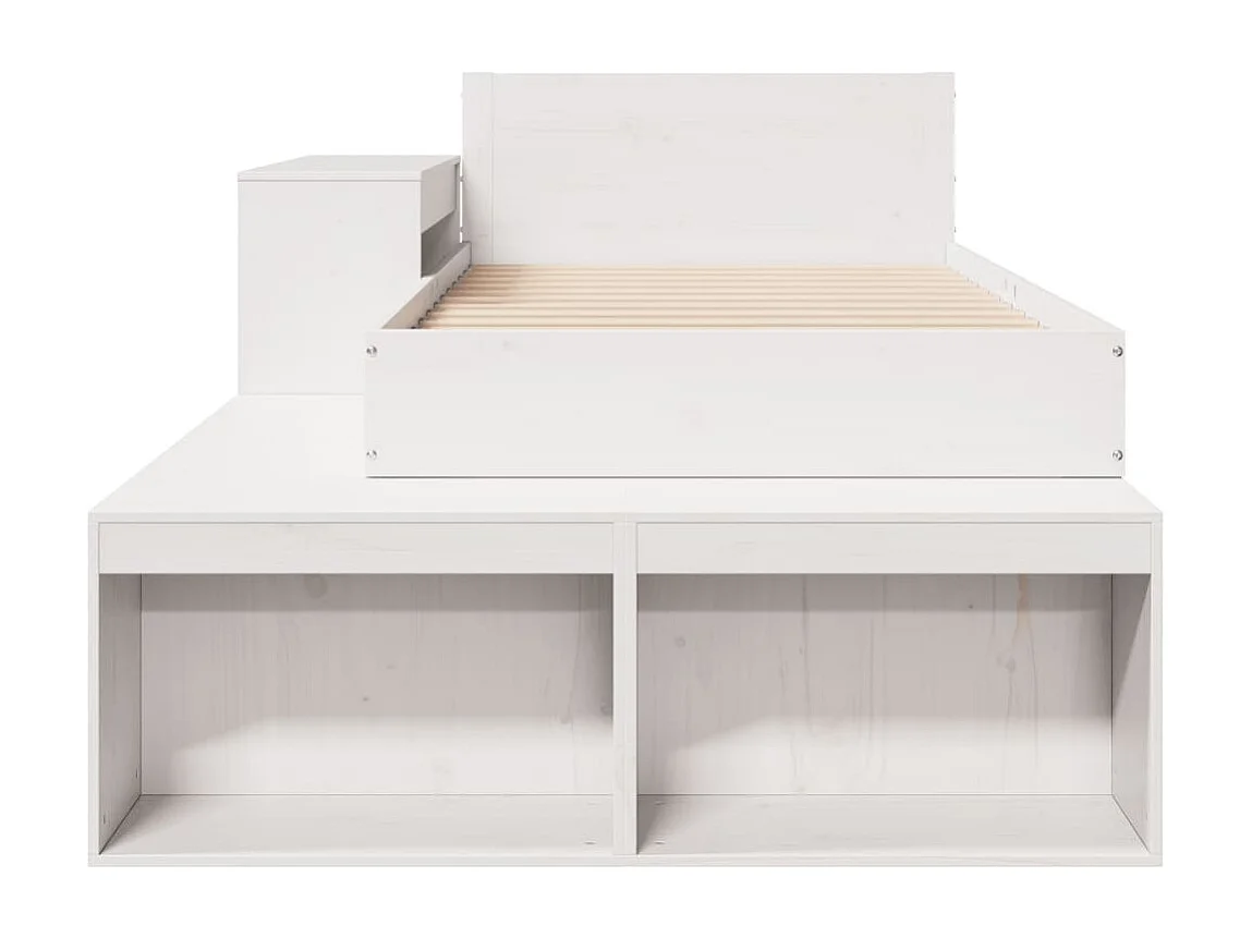Cama sem colchão 90x200 cm madeira de pinho maciça branco