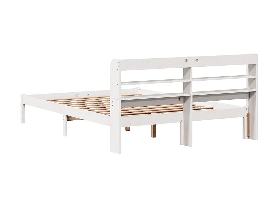 Cadre de lit sans matelas blanc 120x200 cm bois de pin massif