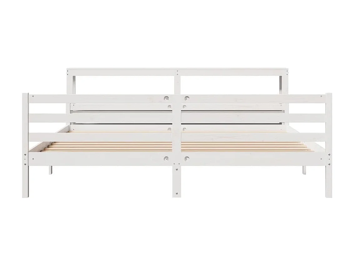 Estructura cama cabecero madera maciza pino blanco 180x200 cm