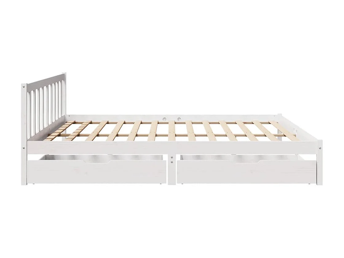 Cama sin colchón madera maciza de pino blanca 180x200 cm