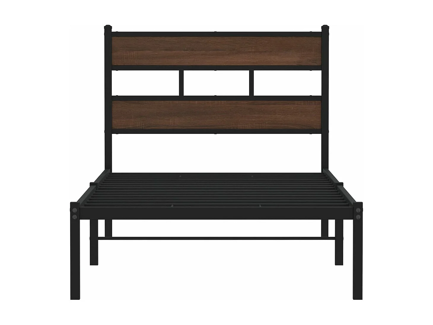 Estructura cama con cabecero sin colchón marrón roble 75x190 cm