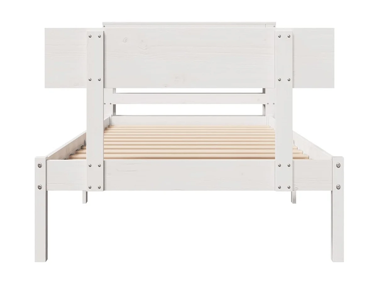 Cama sem colchão 75x190 cm madeira de pinho maciça branco