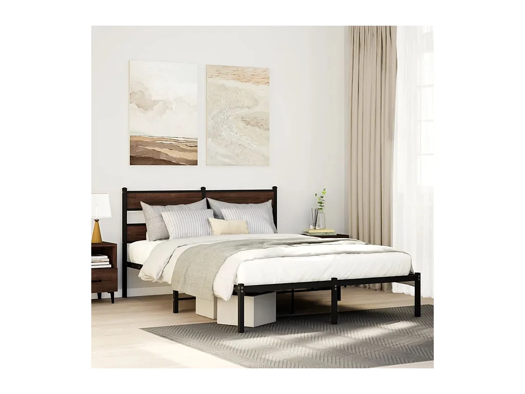 Cadre de lit sans matelas avec tête de lit 150x200 cm