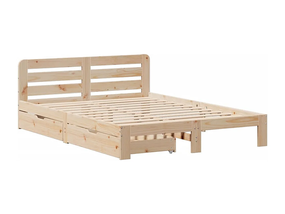 Estructura de cama sin colchón madera maciza de pino 120x190 cm
