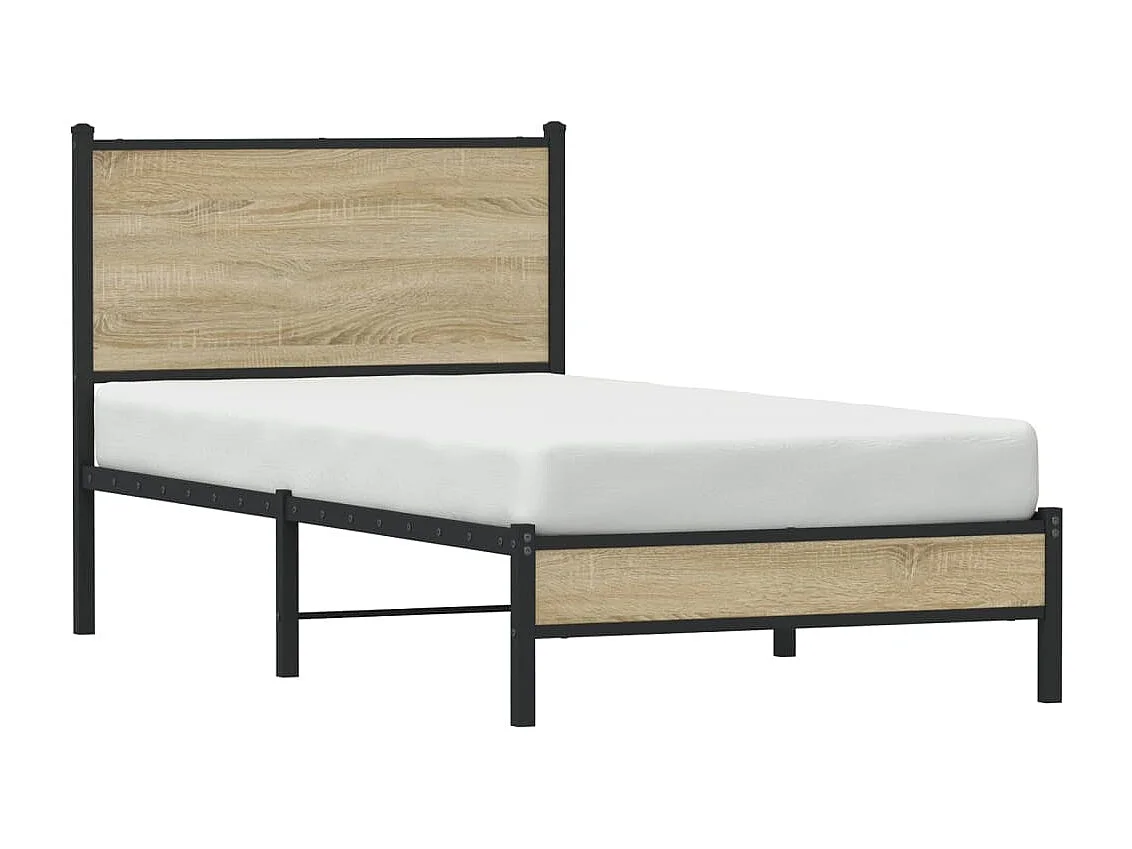 Cadre de lit en métal sans matelas chêne sonoma 80x200 cm