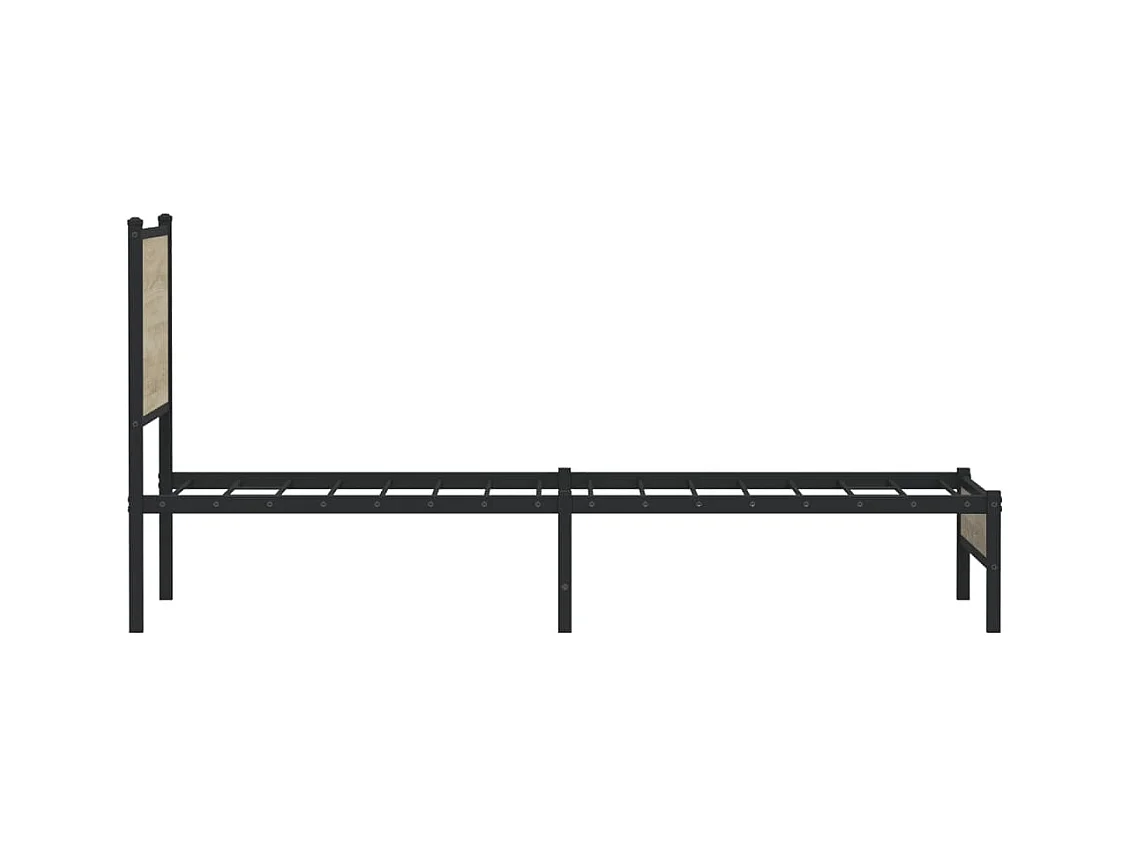 Estrutura de cama sem colchão 80x200 cm metal carvalho sonoma