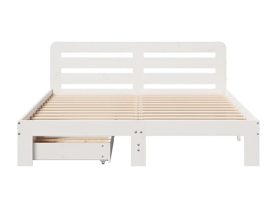 Estructura de cama sin colchón madera de pino blanco 135x190 cm