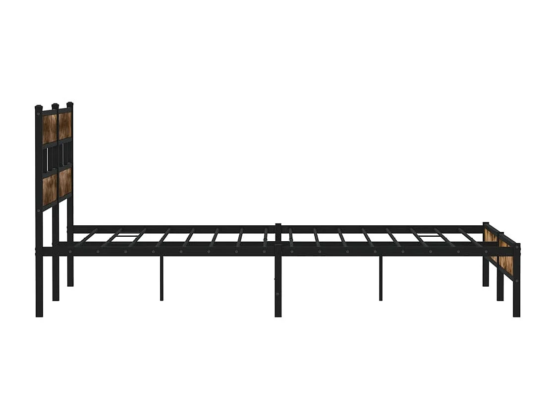 Cadre de lit en métal sans matelas chêne fumé 183x213 cm