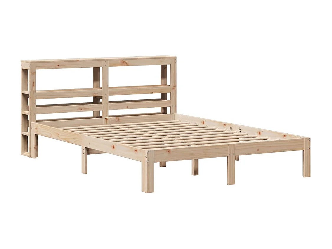 Estrutura de cama com cabeceira 160x200 cm pinho maciço