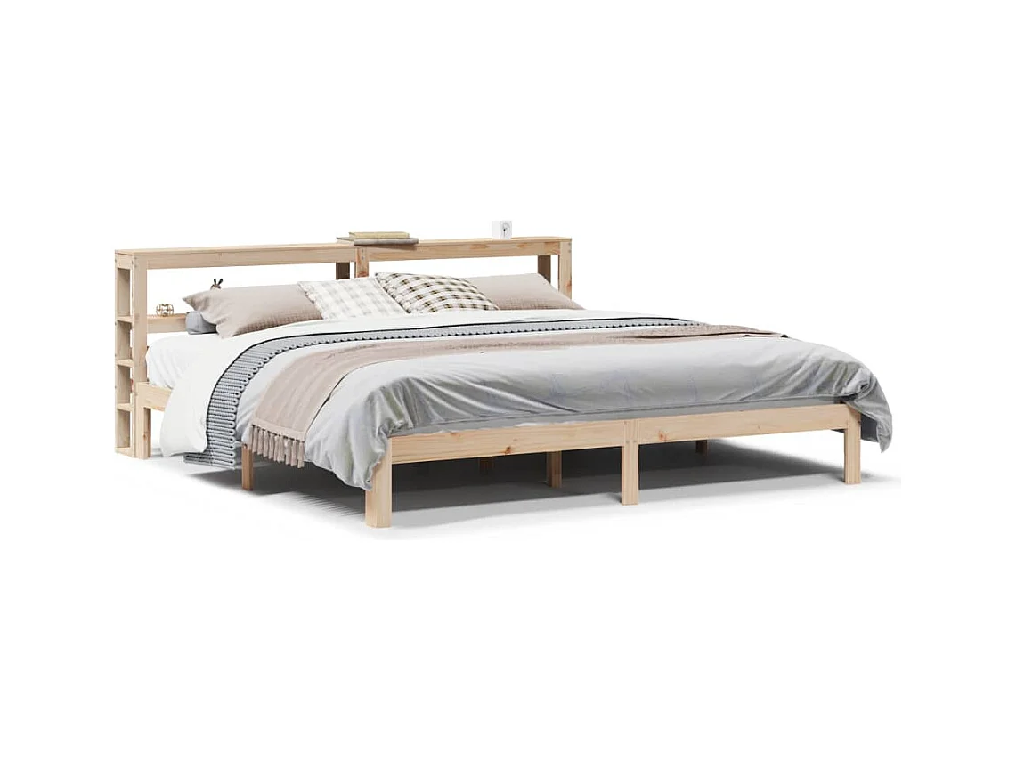 Cadre de lit avec tête de lit 180x200 cm bois de pin massif