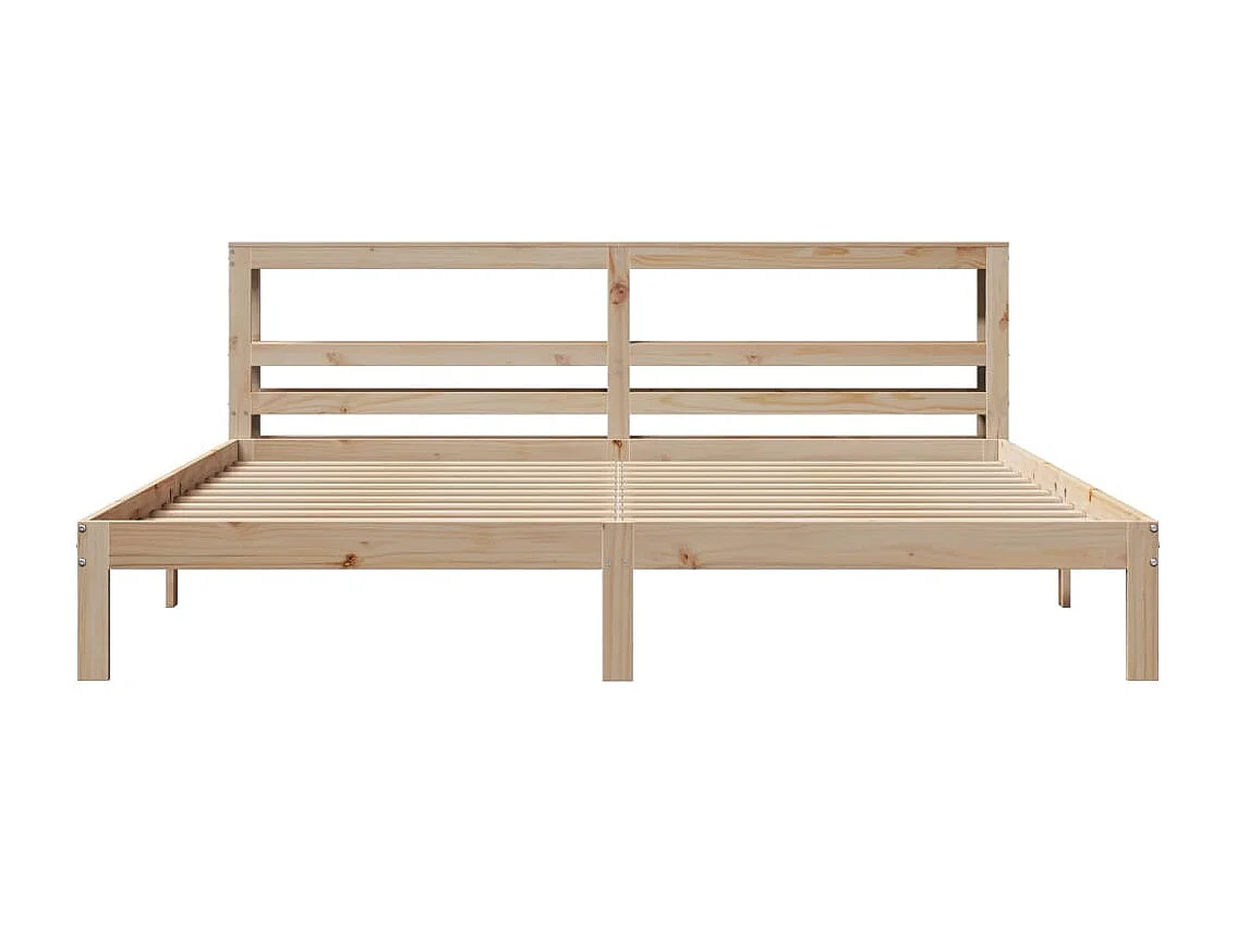Estructura de cama con cabecero madera maciza pino 180x200 cm