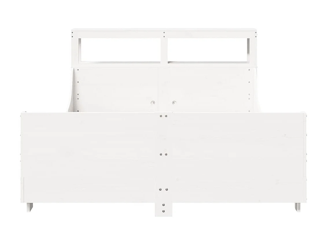 Cadre de lit sans matelas blanc 135x190 cm bois de pin massif