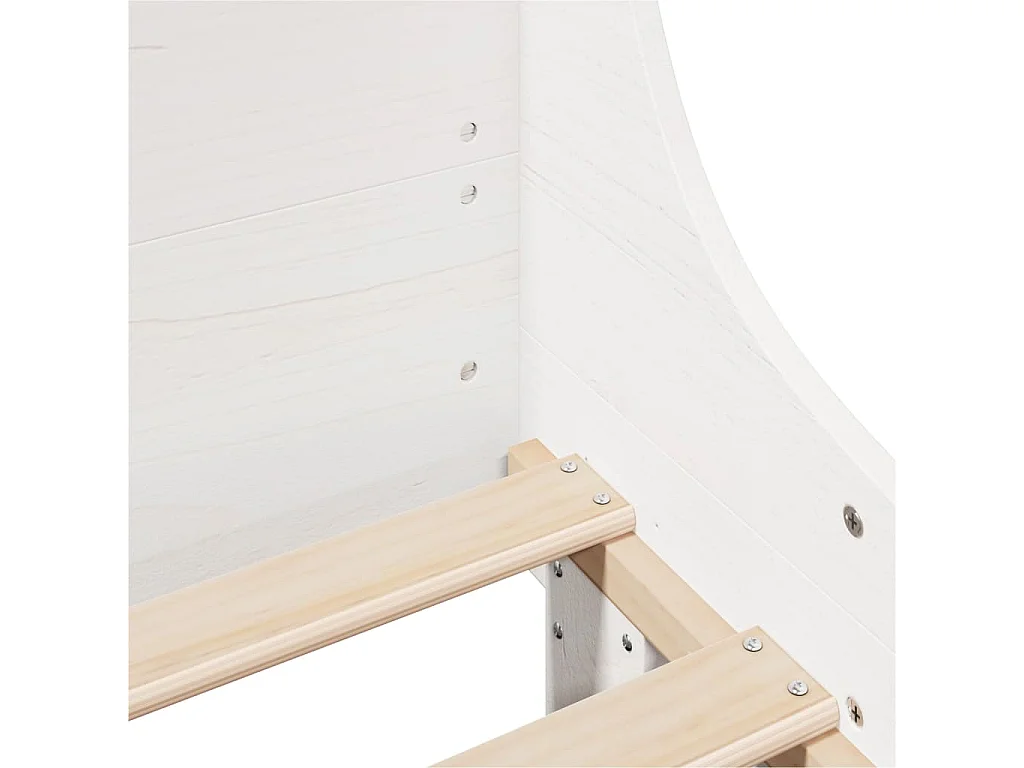 Cadre de lit sans matelas blanc 135x190 cm bois de pin massif