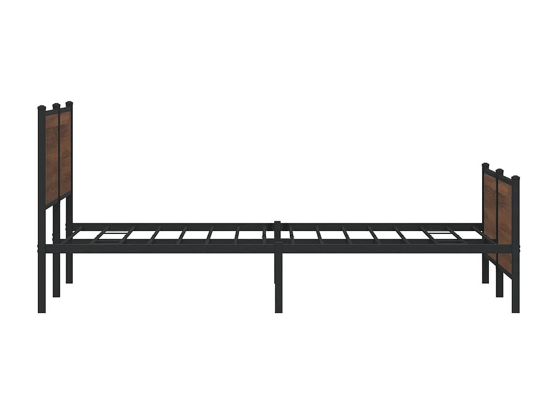 Cadre de lit en métal sans matelas chêne marron 193x203 cm