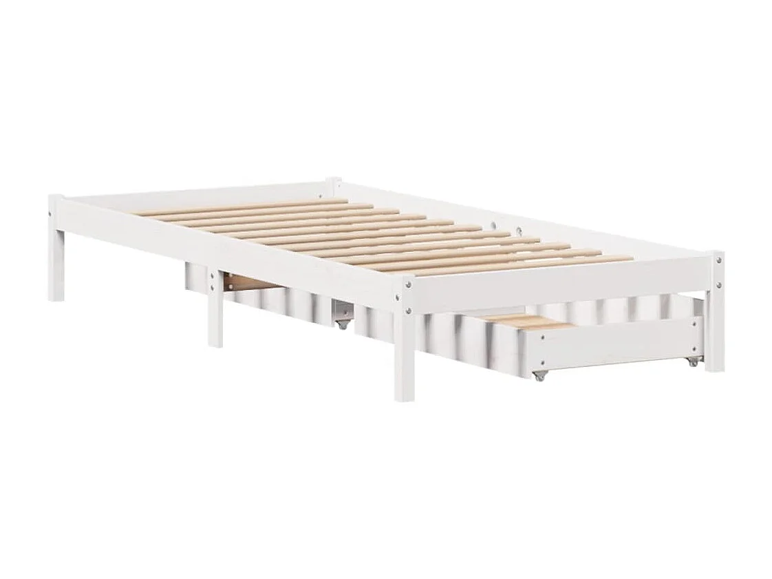 Cama sem colchão 90x200 cm madeira de pinho maciça branco