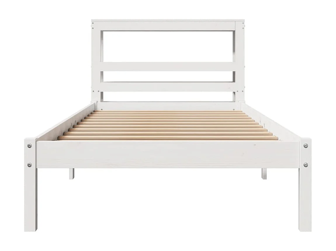 Cama sem colchão 90x200 cm madeira de pinho maciça branco