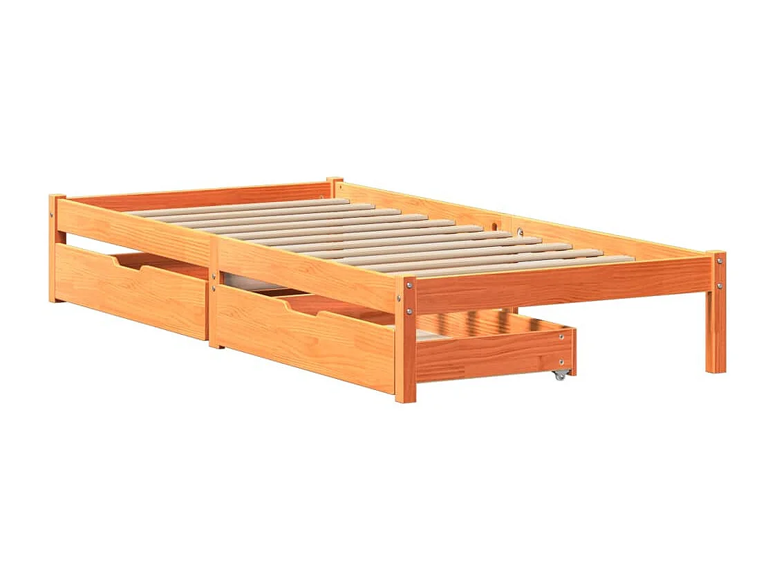 Estructura de cama sin colchón madera maciza marrón 90x190 cm