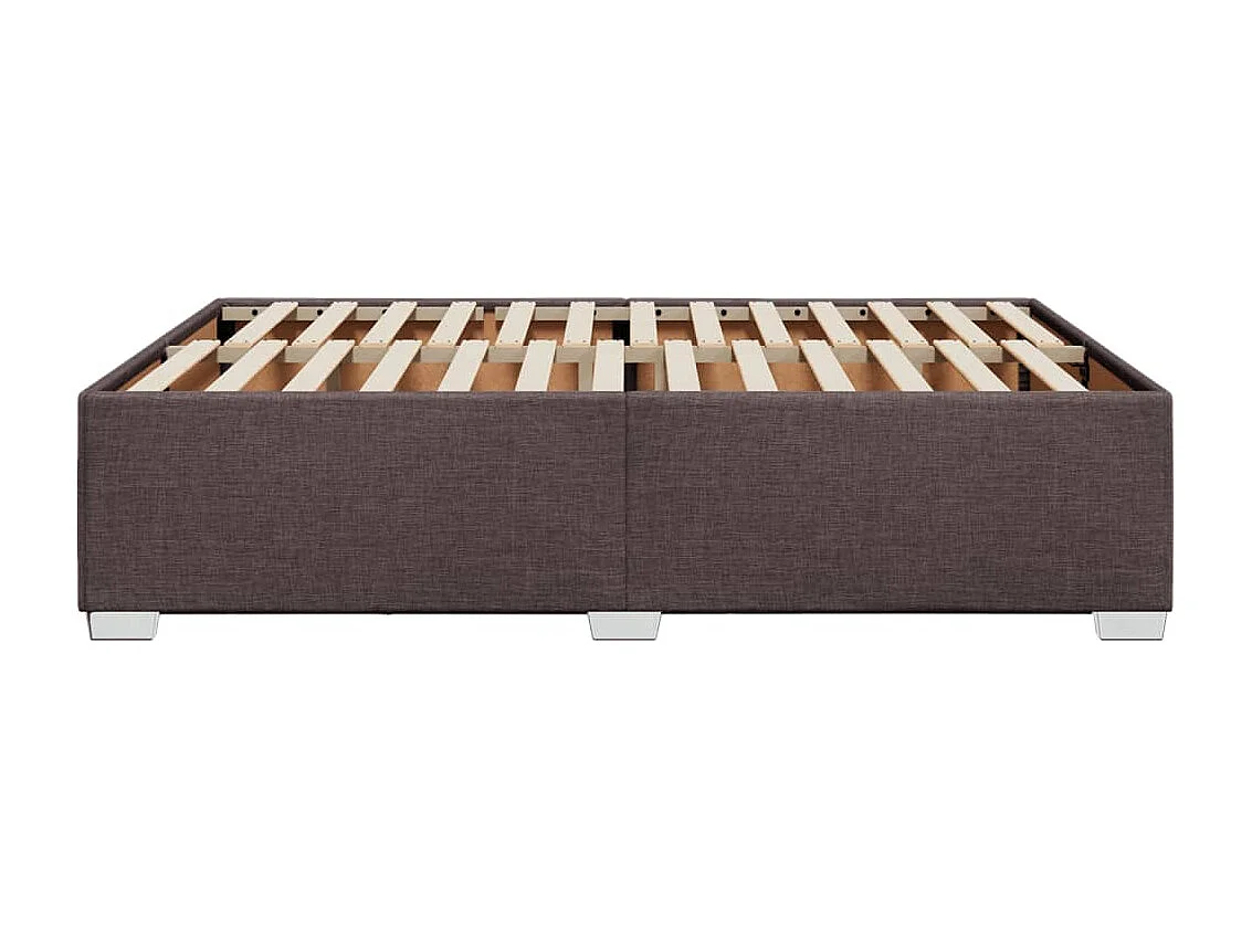 Estrutura de cama 160x200 cm tecido castanho-escuro