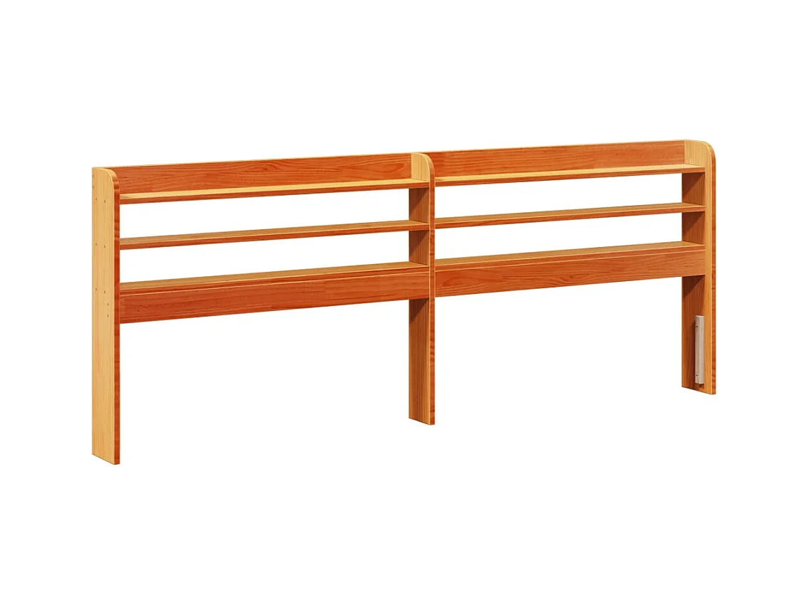 Cama sem colchão 200x200 cm pinho maciço castanho-mel