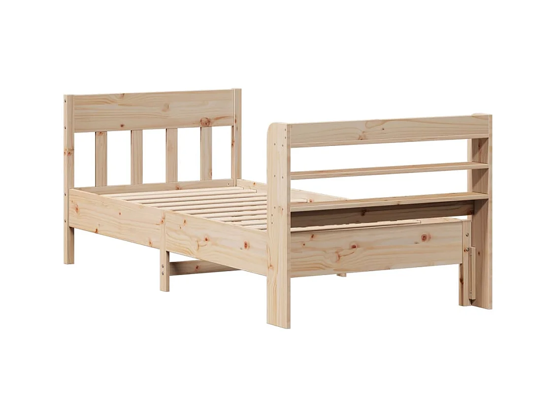 Estructura de cama sin colchón madera maciza de pino 100x200 cm