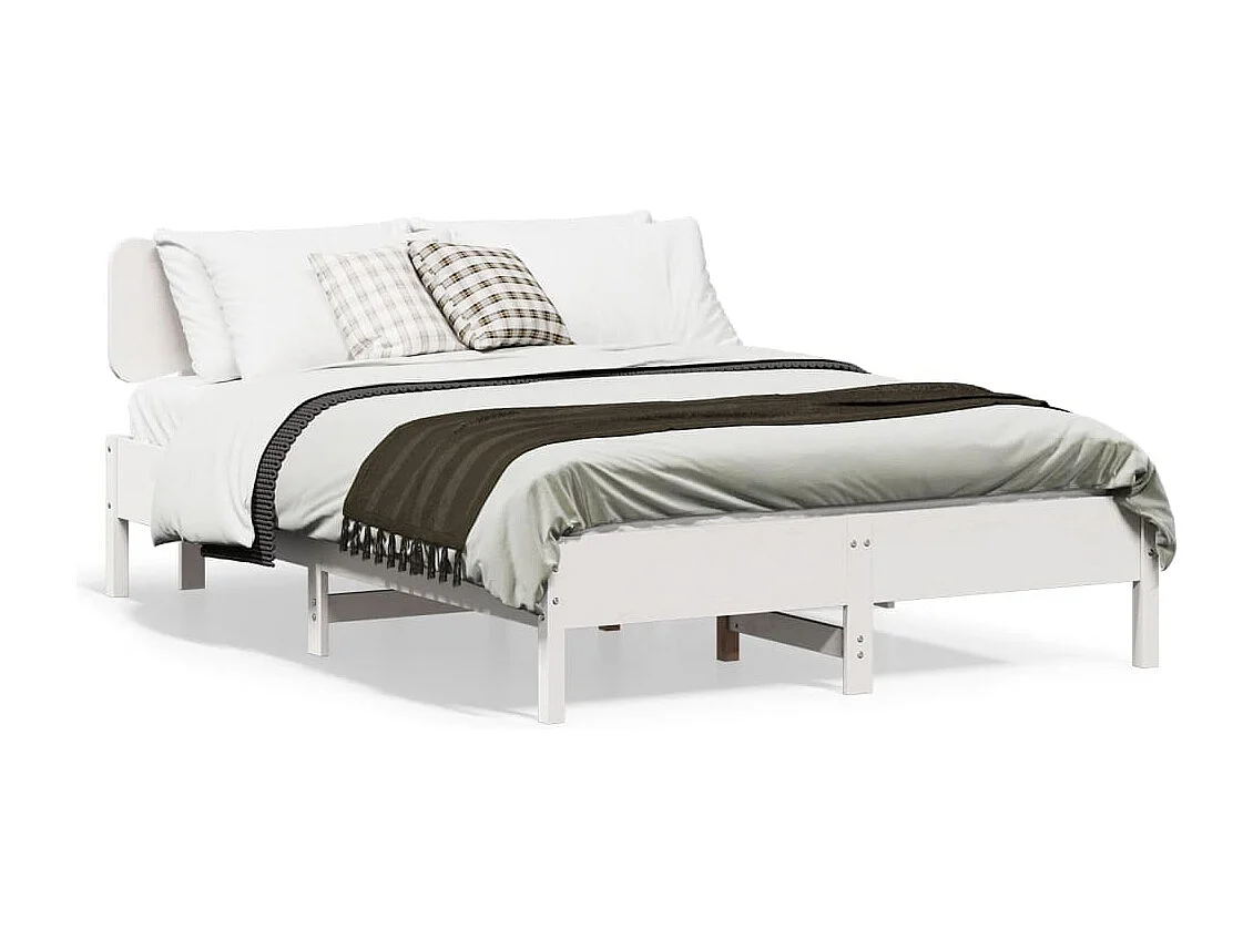 Estructura de cama sin colchón madera de pino blanco 135x190 cm