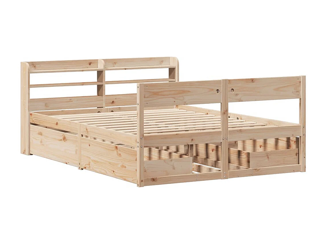Cadre de lit sans matelas 140x190 cm bois de pin massif