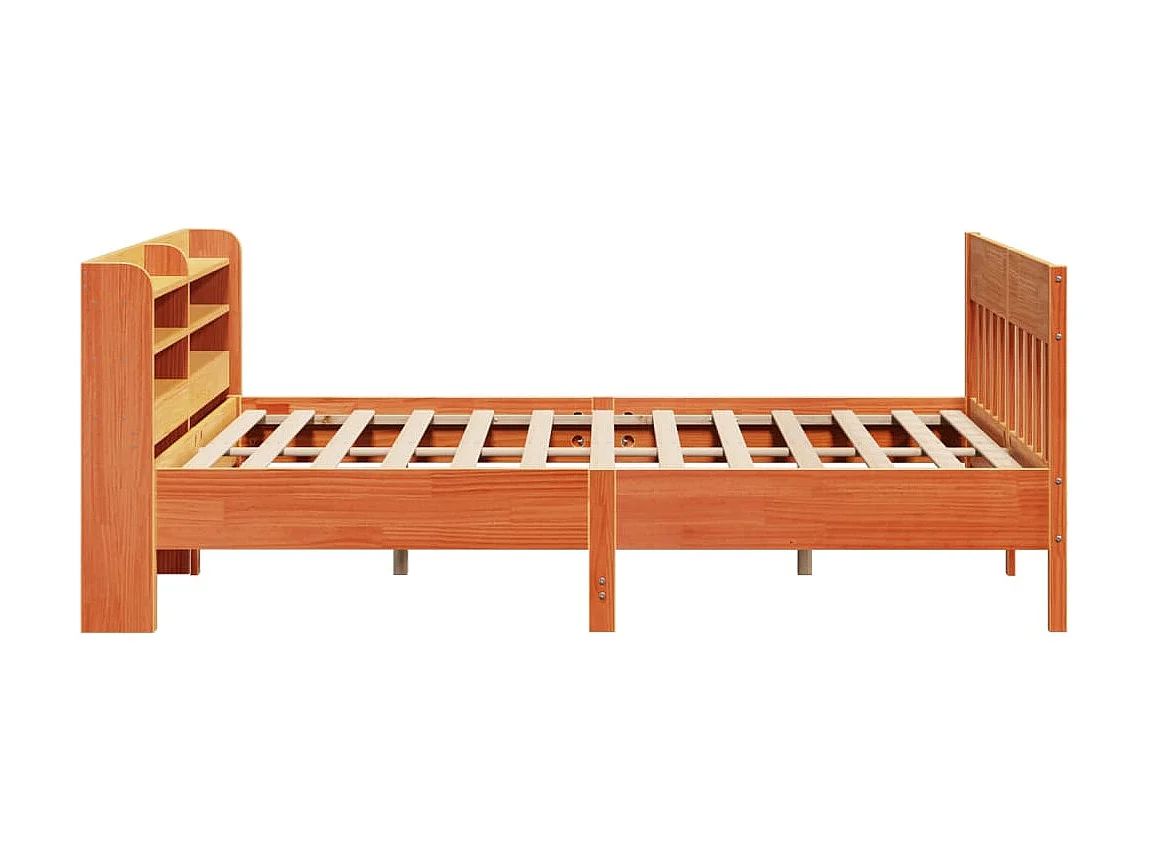 Cama sem colchão 180x200 cm pinho maciço castanho-mel