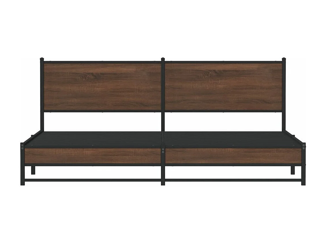 Cadre de lit en métal sans matelas chêne marron 200x200 cm