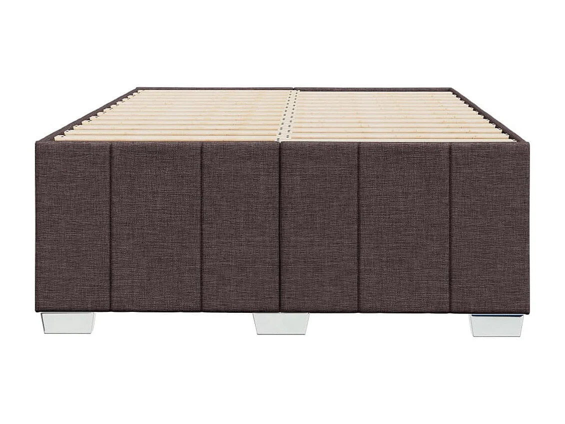 Estrutura de cama 120x200 cm tecido castanho-escuro