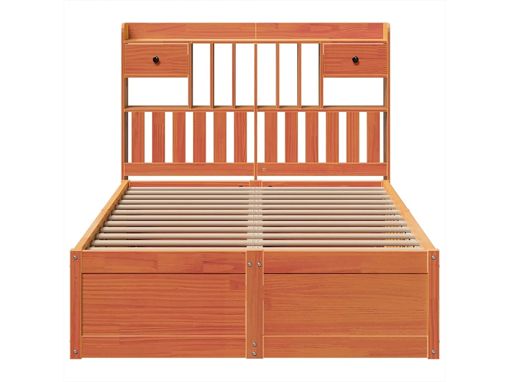 Cadre de lit sans matelas cire marron 120x200cm bois pin massif