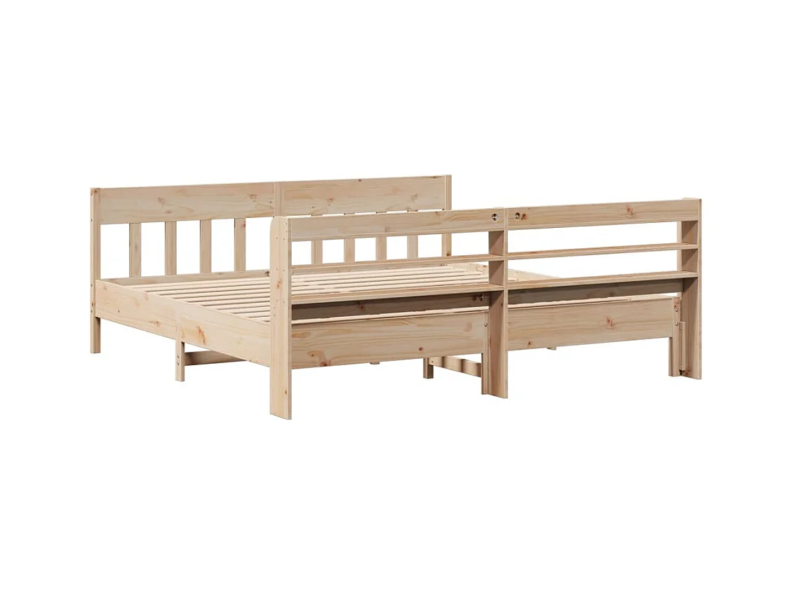 Cama sem colchão 200x200 cm madeira de pinho maciça