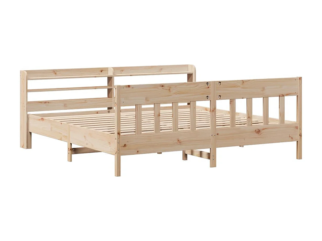 Estructura de cama sin colchón madera maciza de pino 200x200 cm