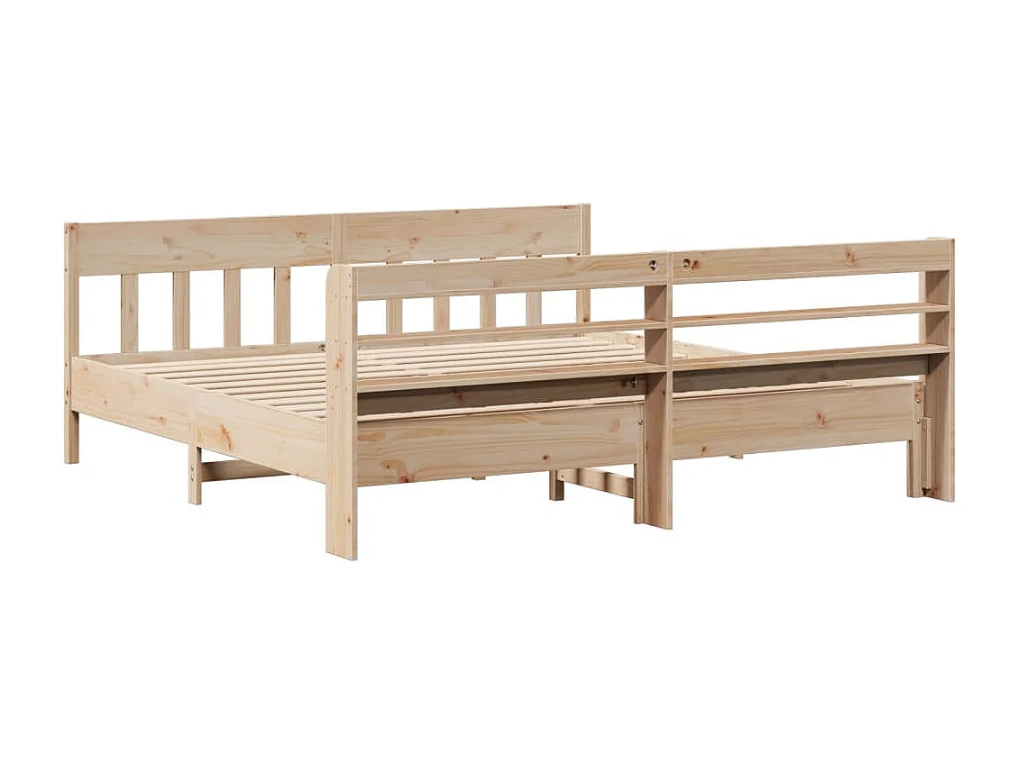 Estructura de cama sin colchón madera maciza de pino 200x200 cm