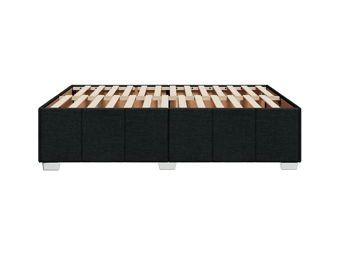 Estrutura de cama sem colchão 160x200 cm tecido preto