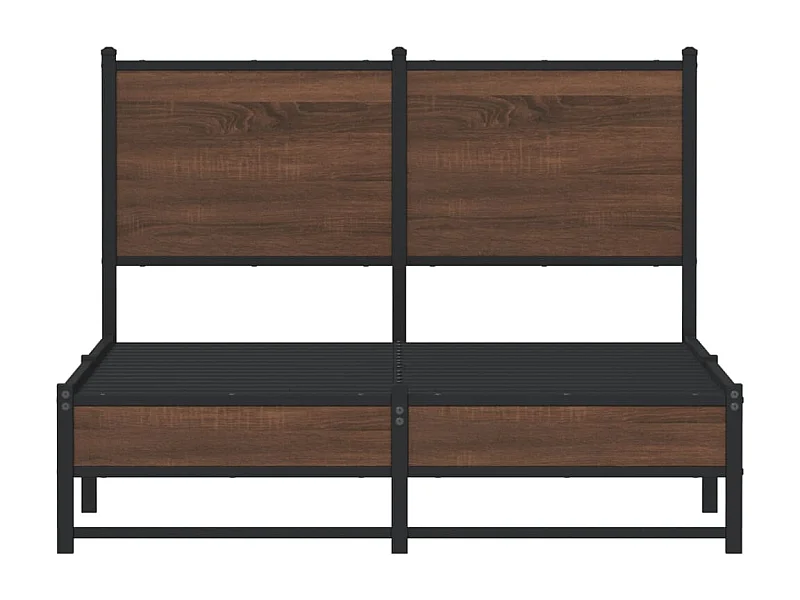 Estrutura cama com cabeceira 120x190cm metal carvalho castanho