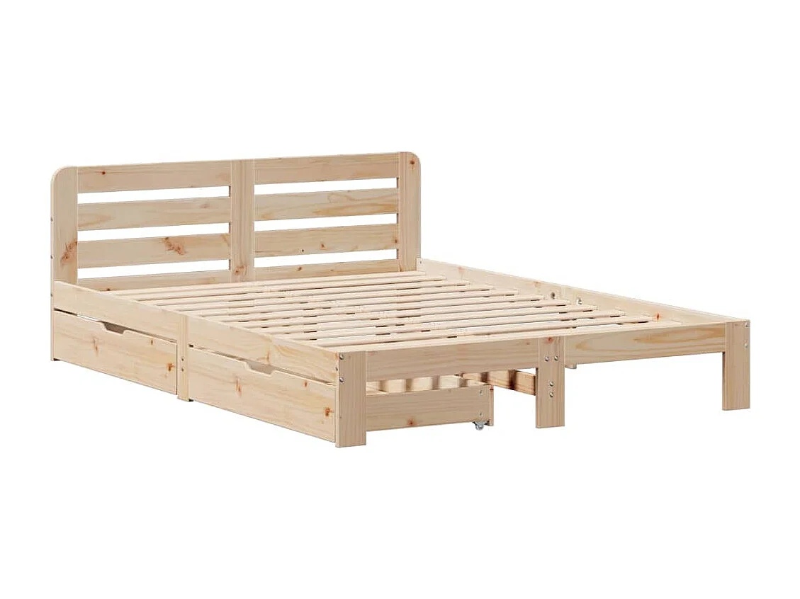 Cadre de lit sans matelas 160x200 cm bois massif de pin