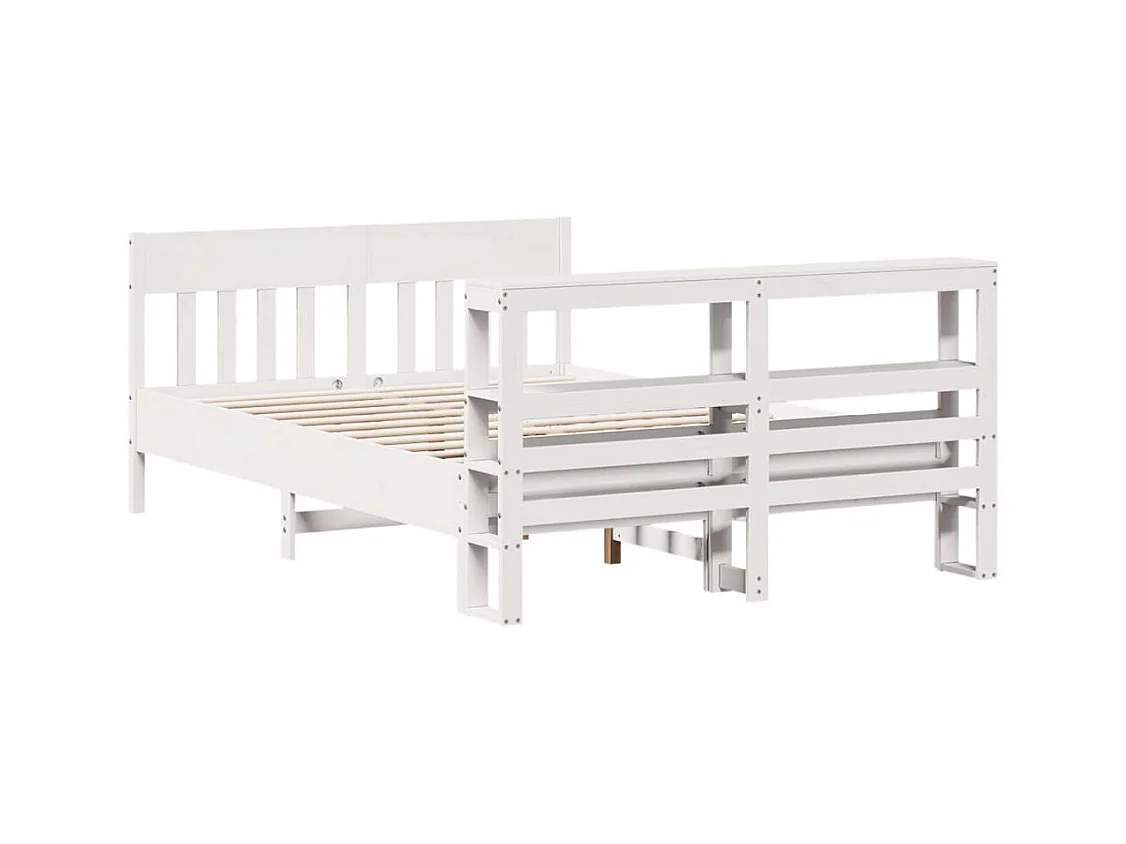 Cadre de lit sans matelas blanc 120x200 cm bois de pin massif