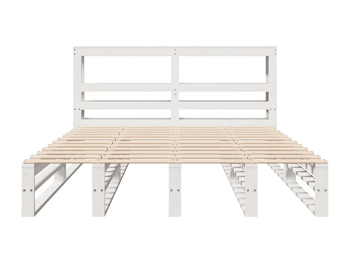Estructura de cama sin colchón madera maciza de pino 160x200 cm