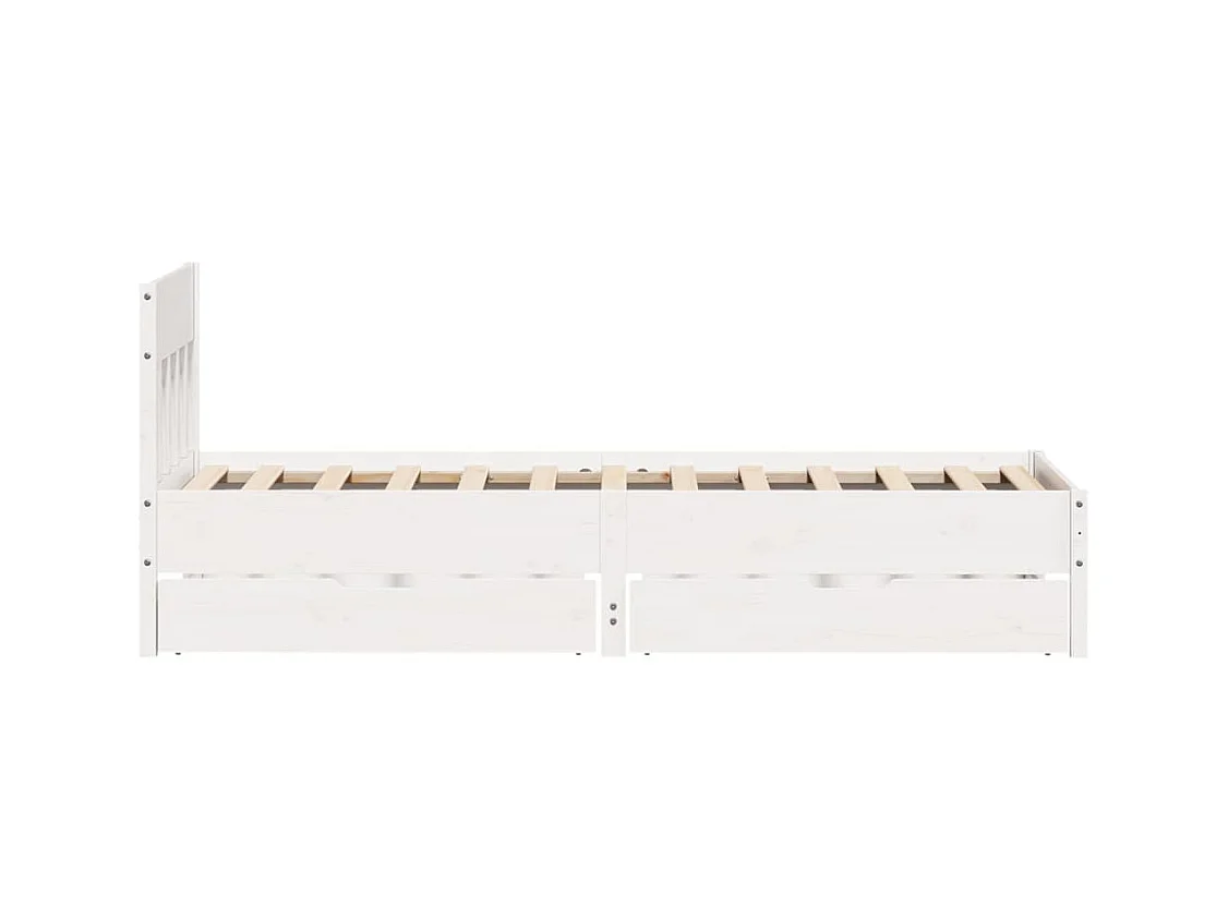 Cadre de lit sans matelas blanc 90x200 cm bois de pin massif